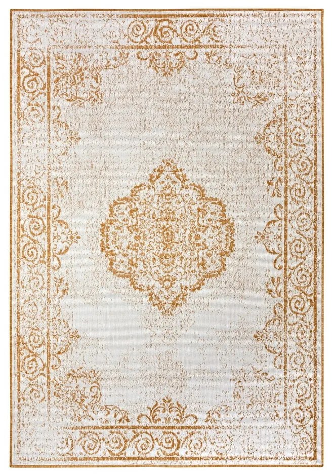 Външен килим в бяло и цвят жълта охра 160x230 cm Cebu – NORTHRUGS