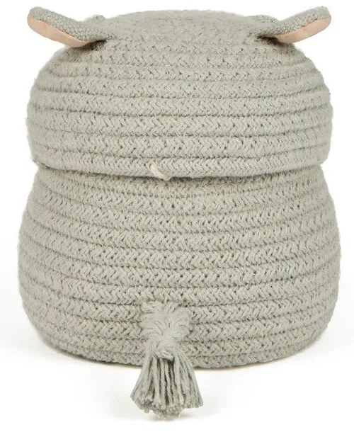 Светлосива текстилна детска кошница за играчки ø 15x15 cm Mini Henry the Hippo – Lorena Canals