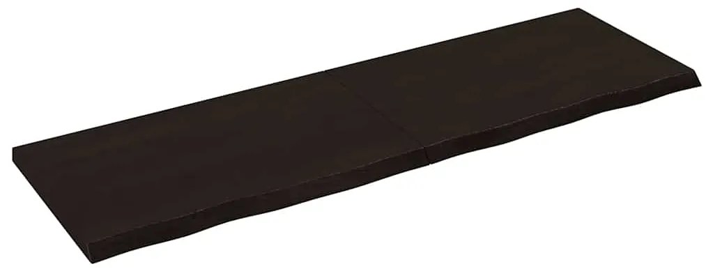 363832 vidaXL Стенен рафт тъмнокафяв 160x50x(2-4) см обработен масивен дъб