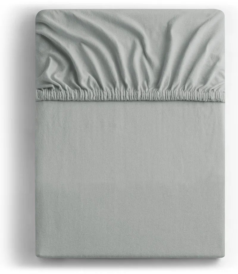 Светлосив еластичен чаршаф от джърси 160x200 cm Amber – Restilo