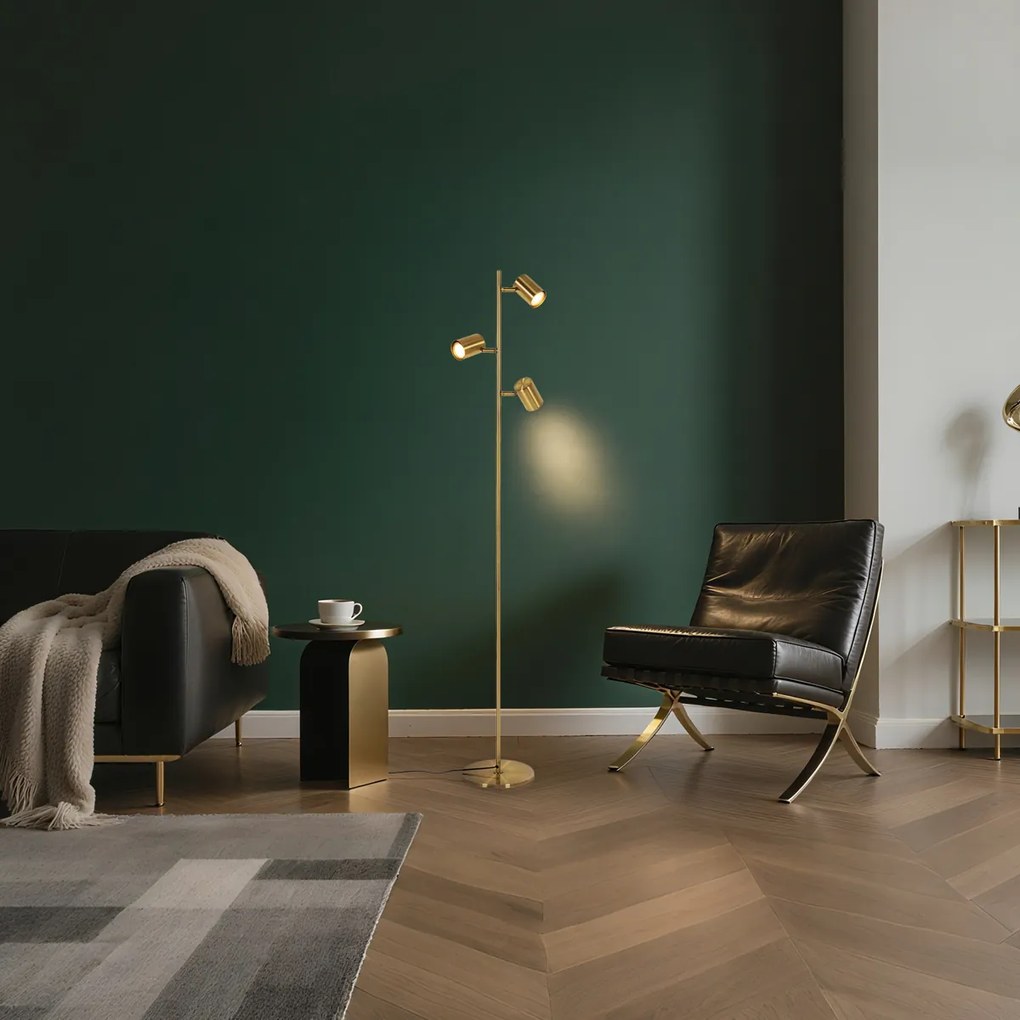 Модерна подова лампа бронз 3-светлина - Jeana