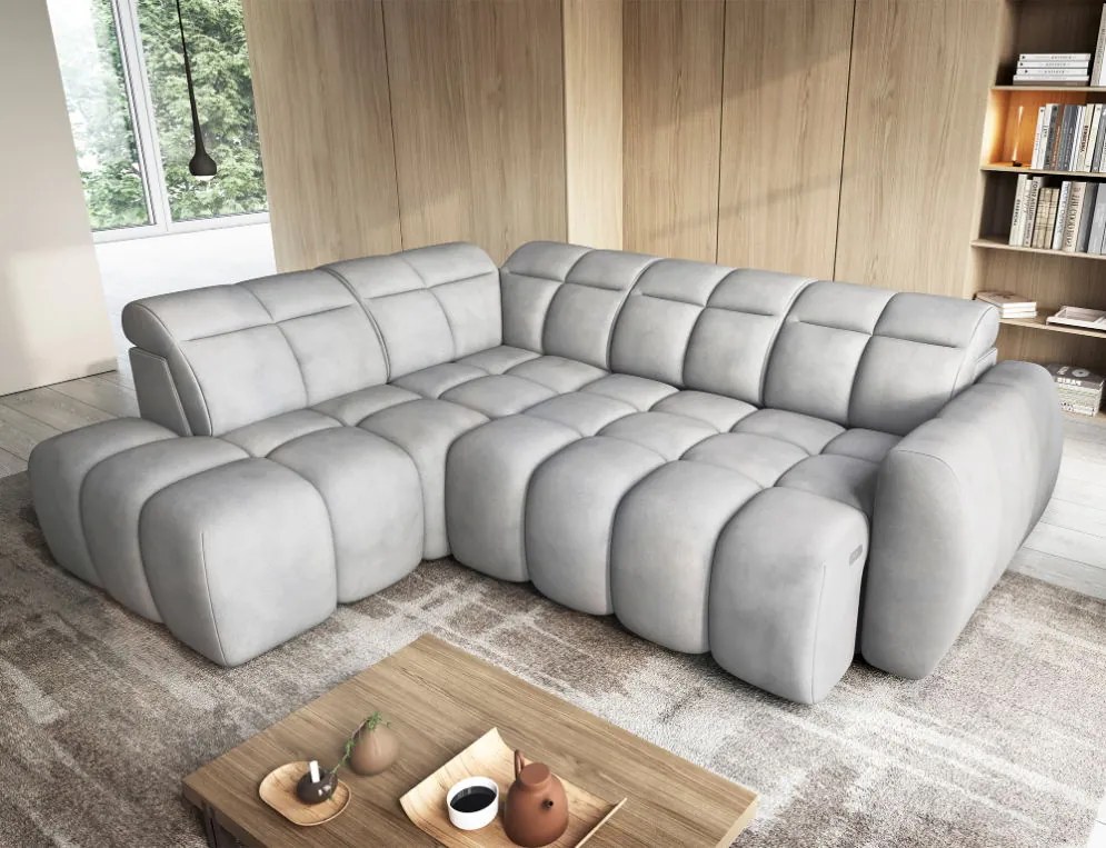 Ъглов диван Chicago-Сив-Ляв