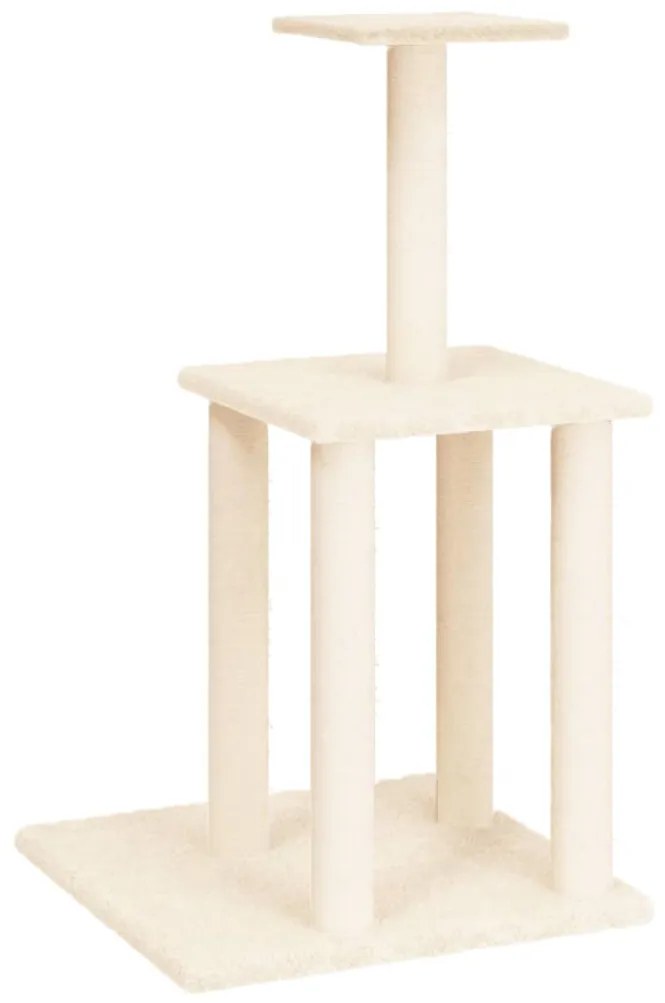 171738 vidaXL Котешко дърво със сизалени стълбове, кремаво, 85,5 см