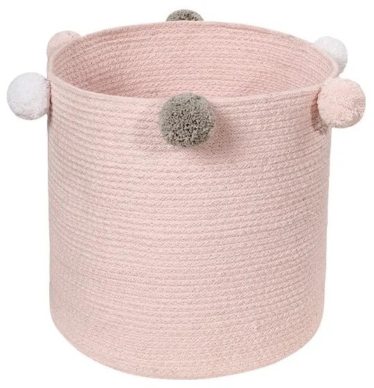 Светлорозова текстилна детска кошница за играчки ø 30x30 cm Bubbly – Lorena Canals
