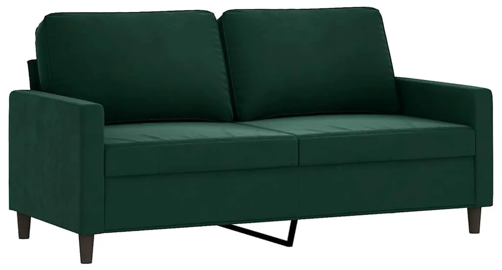 359201 vidaXL 2-местен диван, тъмнозелен, 140 см, кадифе