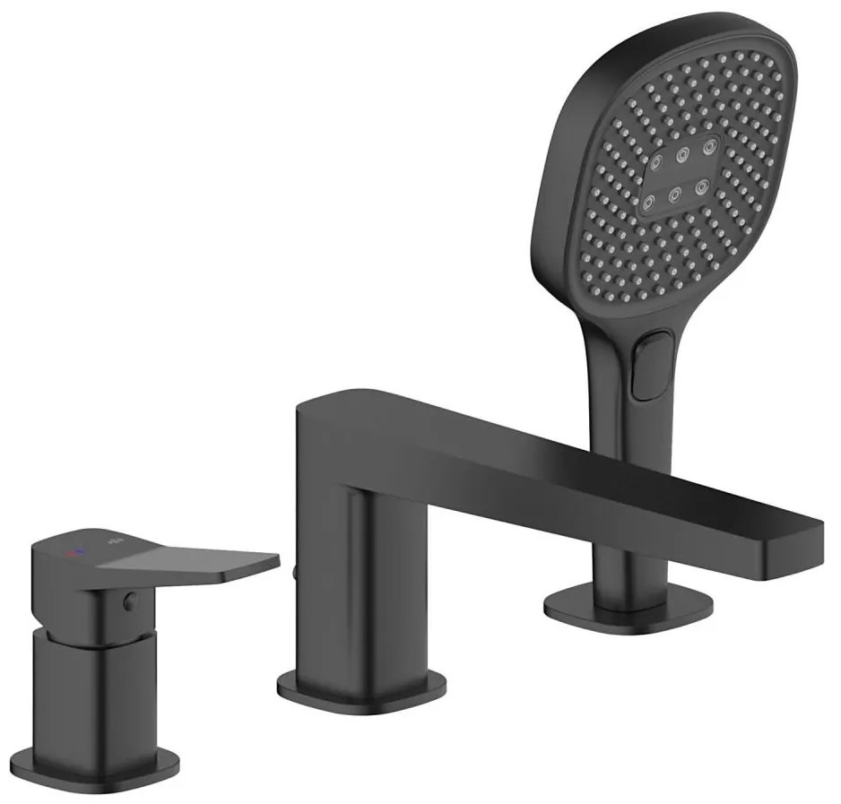KFA Armatura 4525-210-81 - Смесител за вана, 3 отвора MALAGA, черен