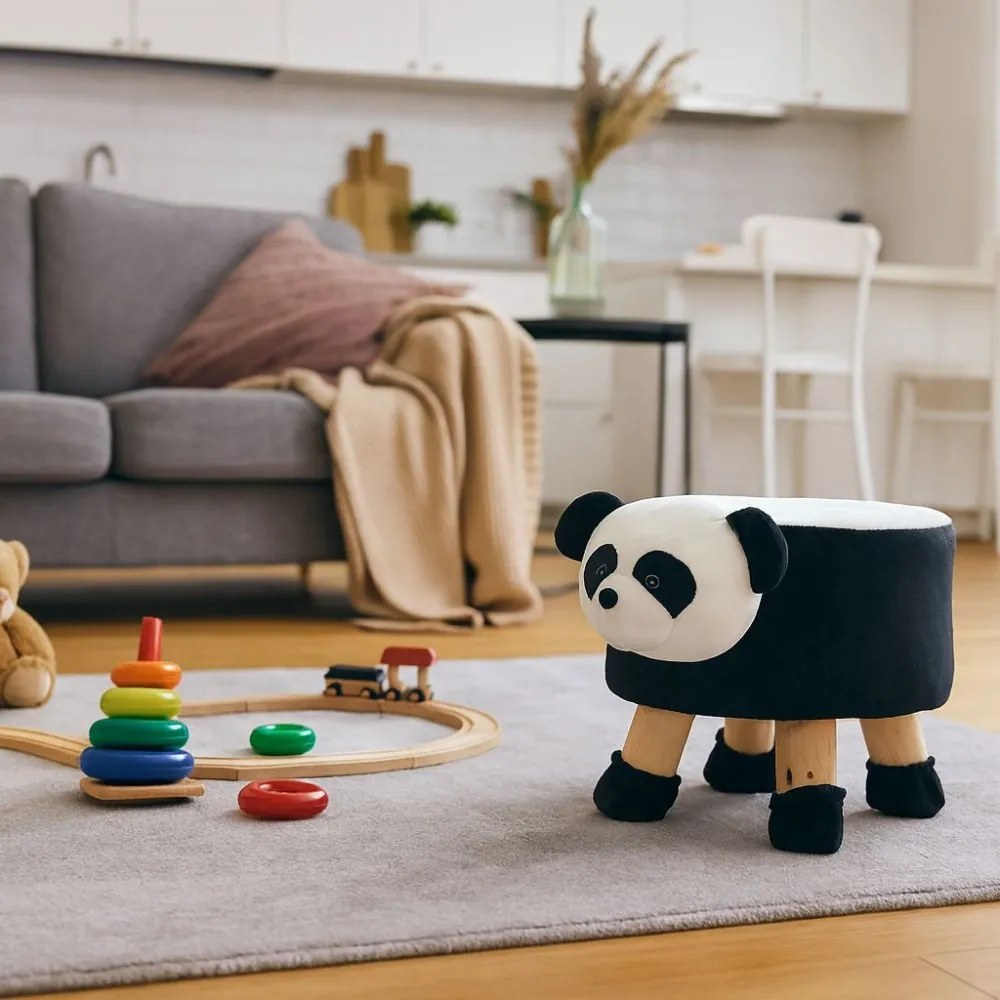 Детска табуретка с мотив на панда