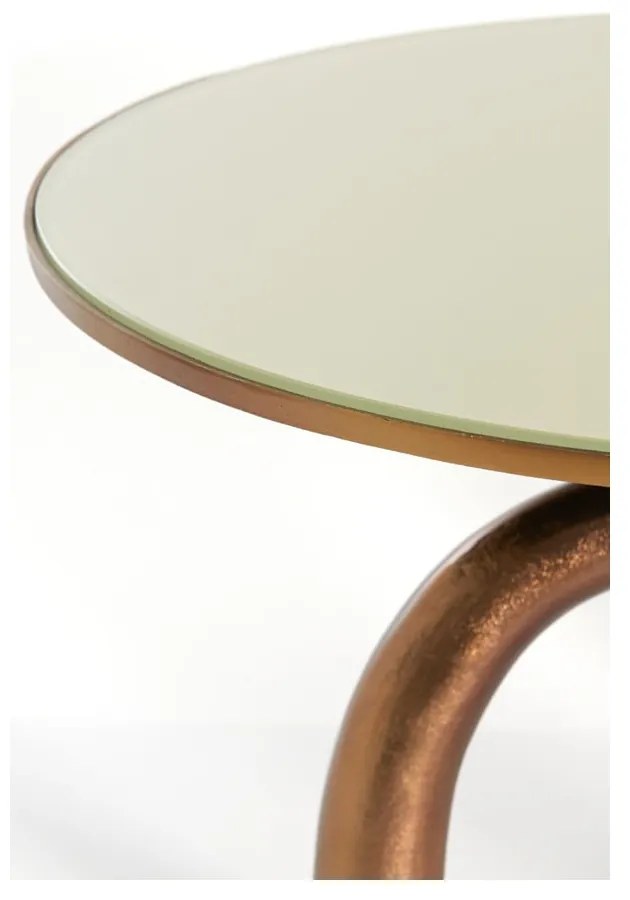 Стъклена кръгла масичка за кафе в бронзово и бежово ø 76 cm Mello - Light &amp; Living