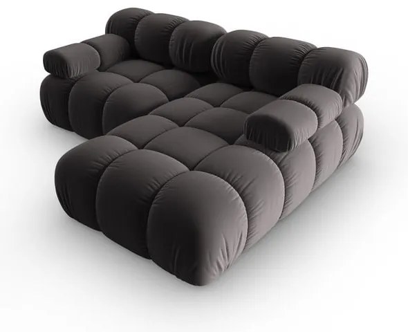 Тъмносив ъглов диван от кадифе (десен ъгъл) Bellis - Micadoni Home
