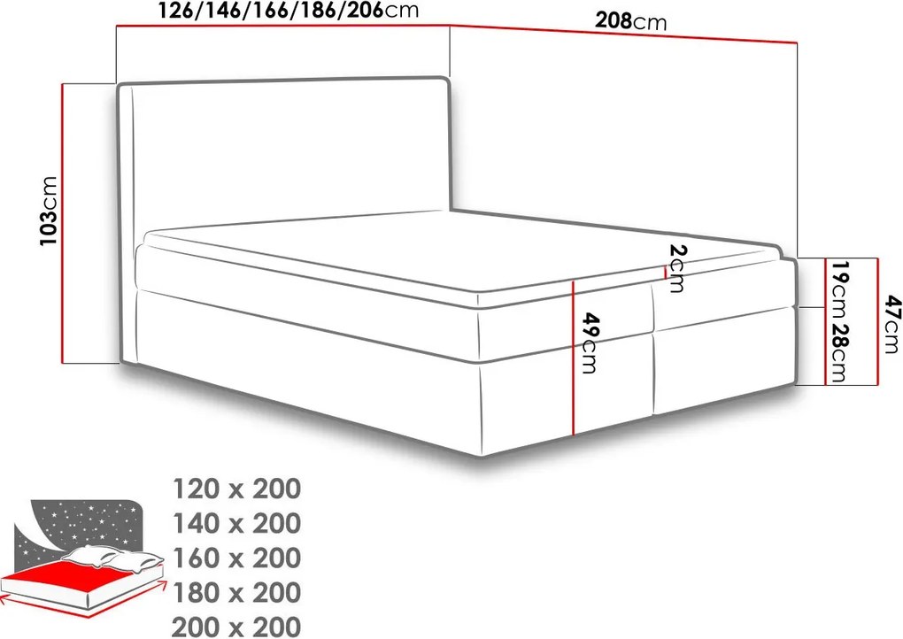 Тапицирано легло Cosmo-Mple-120 x 200