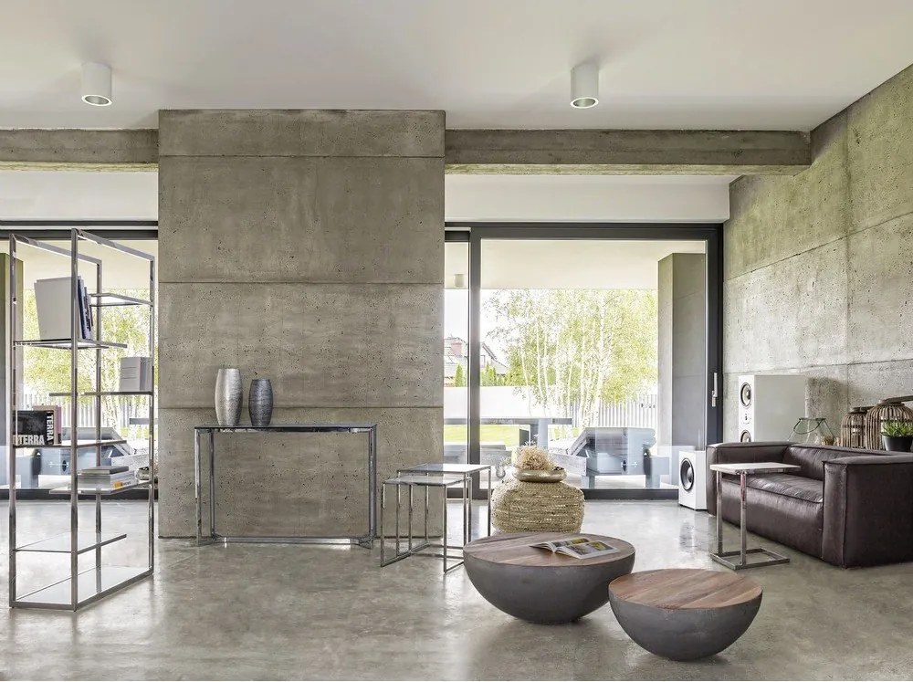 Сива/в естествен цвят метална кръгла масичка за кафе ø 90 cm Lancaster – Bizzotto