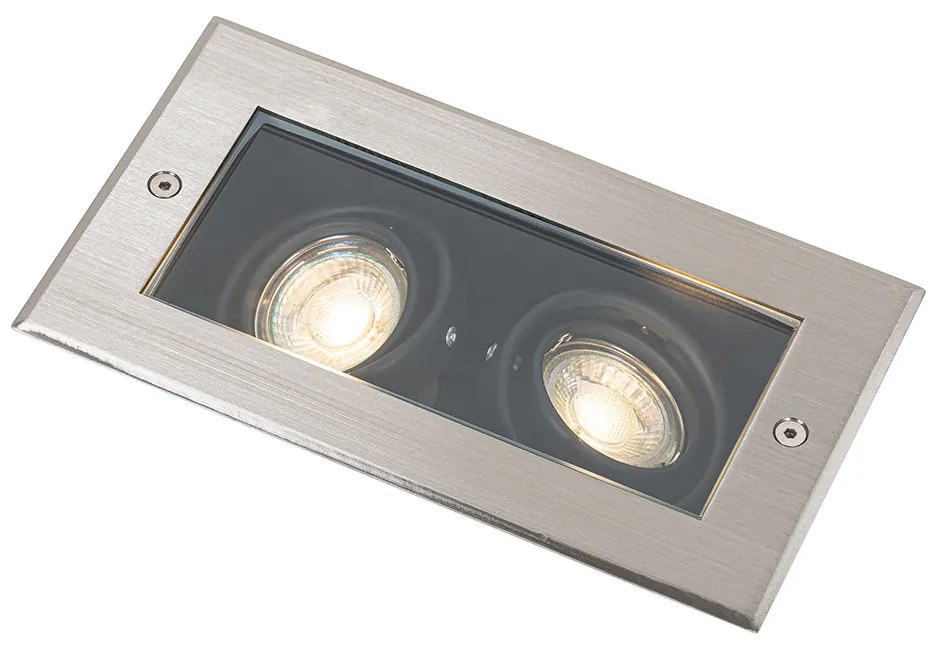 Интелигентно наземно осветление стомана 2 светлини регулируемо IP65 вкл. Zigbee GU10 - Oneon