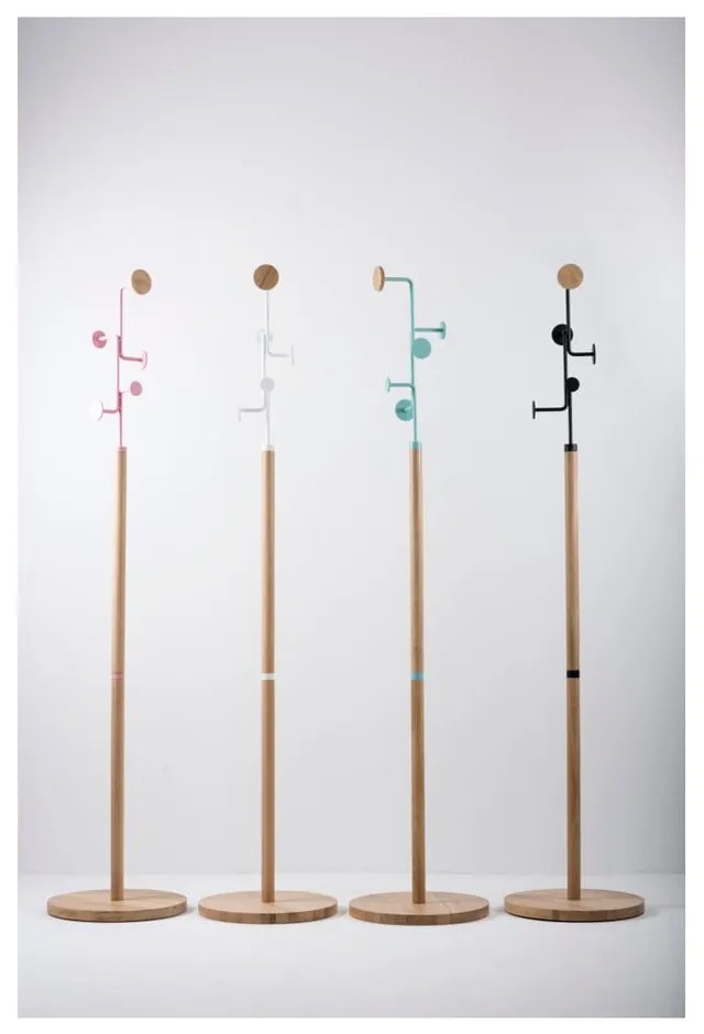 Закачалка от масивна дъбова дървесина с розови детайли Hook - Gazzda