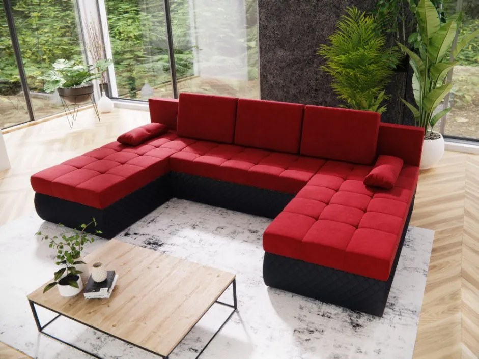 Ъглов диван Malaga-Kokkino-Mauro