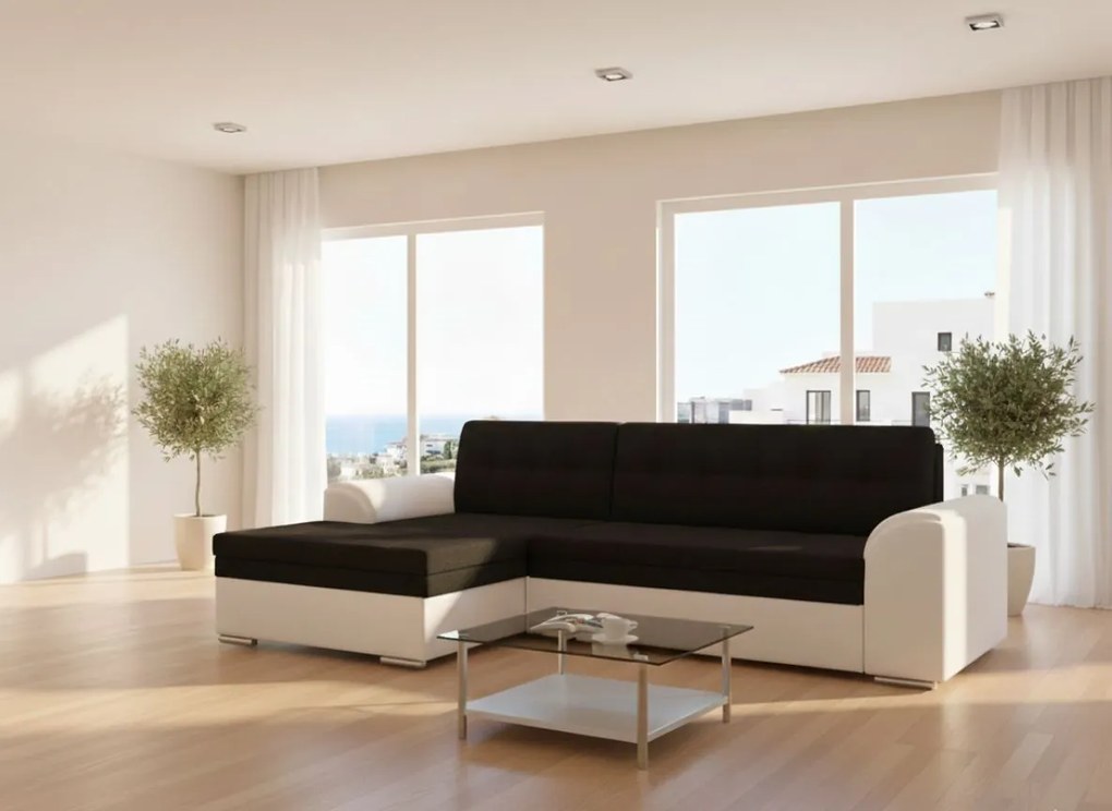 Ъгъл диван Comfort-Left-White - Black