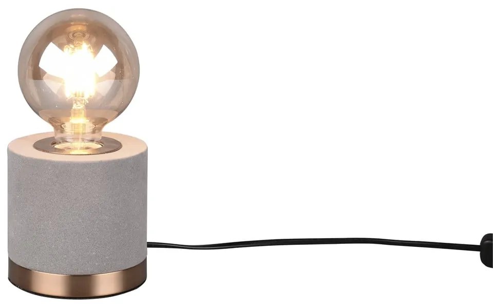 Сива кадифена настолна лампа (височина 11 cm) Judy – Trio