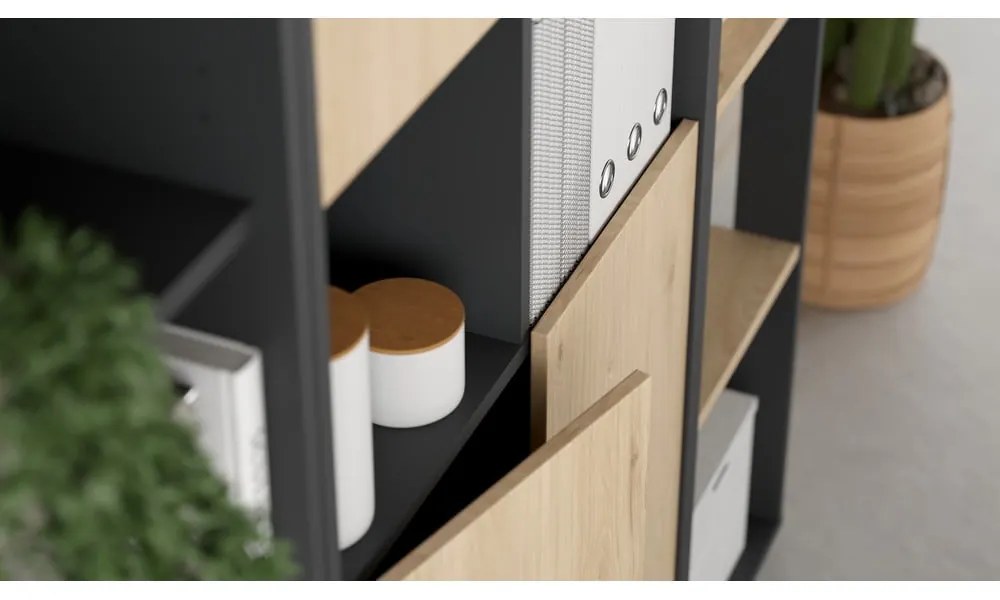 Етажерка за книги в дъбов декор в естествен цвят 80x205 cm Sign - Tvilum