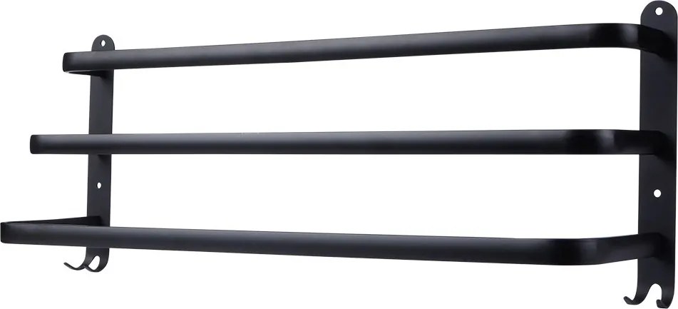 Закачалка за хавлии за баня, черен мат, 60см