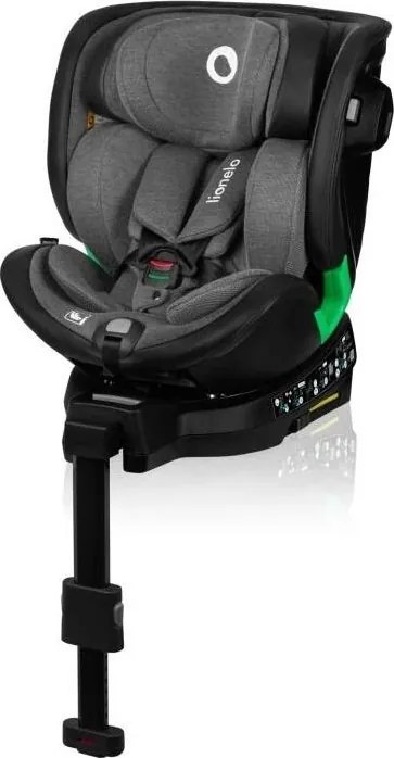 Lionelo - Детско столче за кола с въртяща се основа HARMONY i-Size 40-150 см черно/сиво