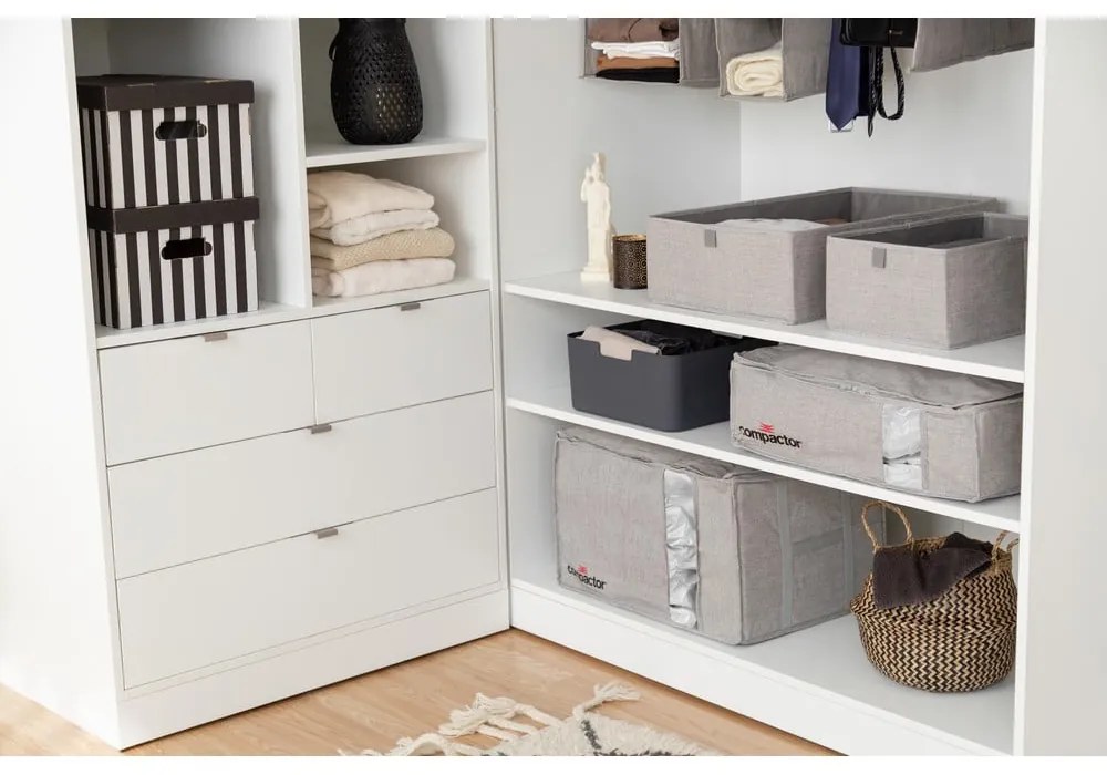 Сива компресионна кутия за съхранение , 145 л Oxford - Compactor