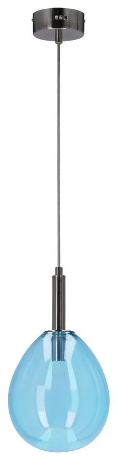 Синьо LED висящо осветително тяло със стъклен абажур Lukka – Candellux Lighting