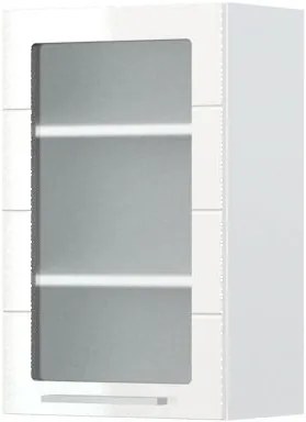 Висящ шкаф Hudson V7-45-1KS with Витрина-White - White glossy