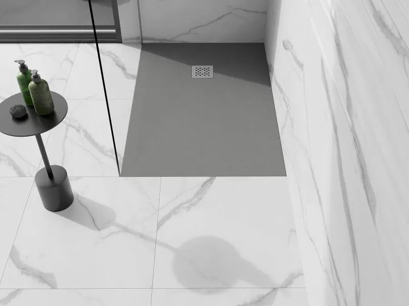Mexen Stone+ ректикулиран композитен душ кабина 120 x 100 см, сив-бетон - 44611012