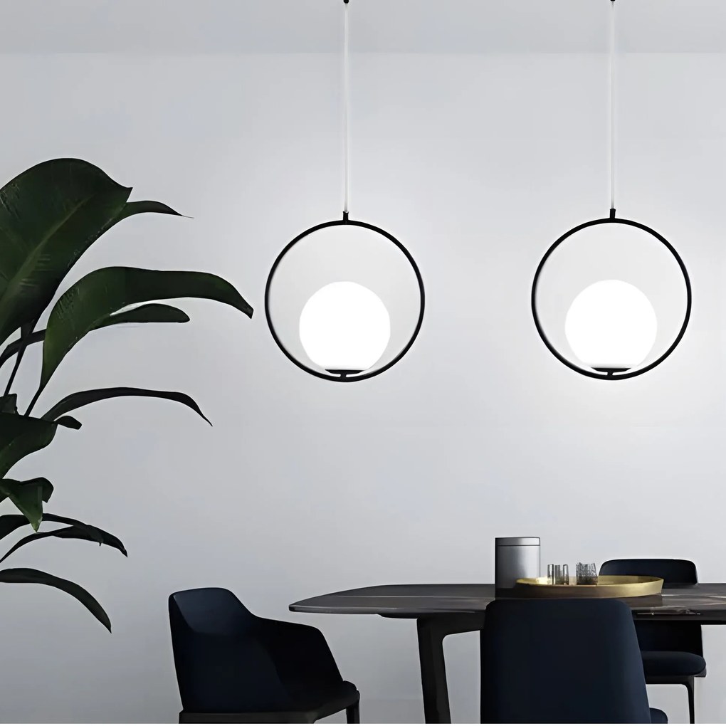 Пендел- СТЪКЛЕНА топка G110-1W BLACK WHITE