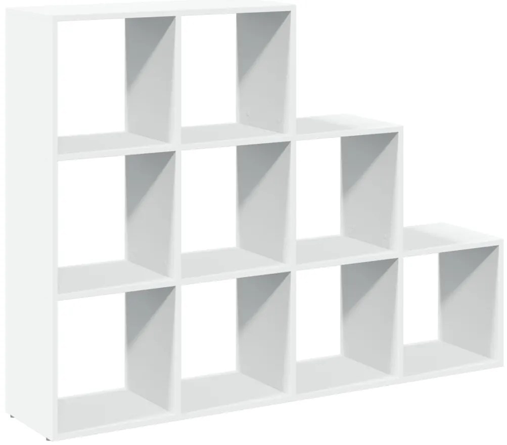 857976 vidaXL Разделител за стая / библиотека, бял, 3 нива, 137,5x29x103,5 см