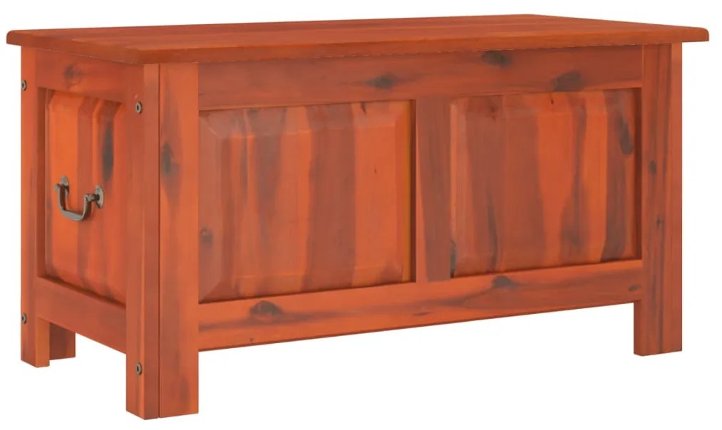 364915 vidaXL Сандък за съхранение с капак, кафяв, акациев масив