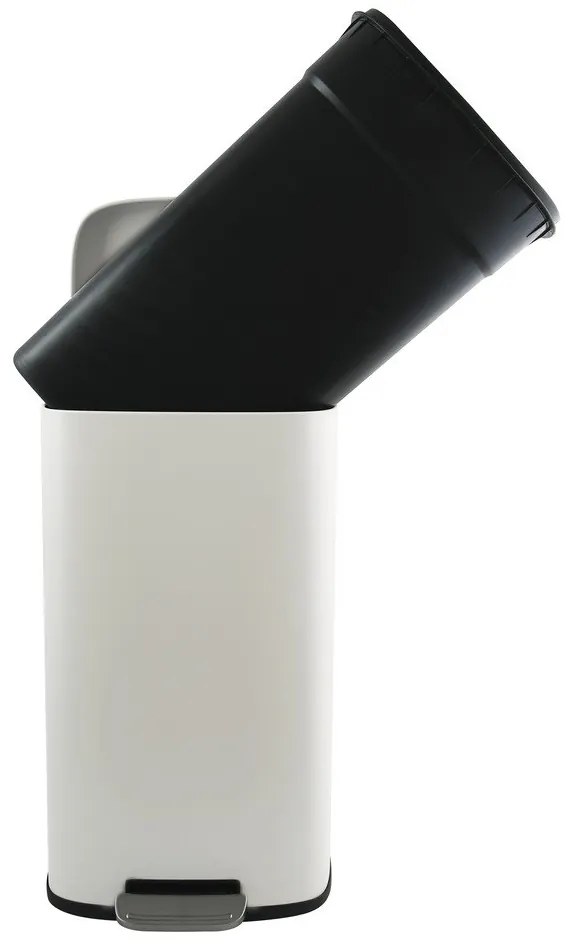 Стоманено кошче за боклук с педал в матово бял цвят 50 l Akira – Spirella