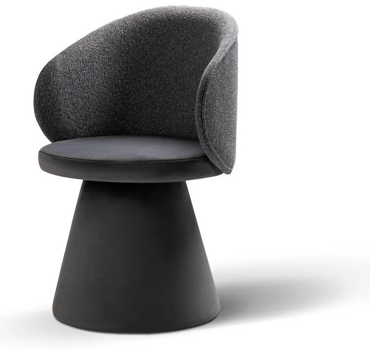 Тъмносиво кадифено кресло Inez – Micadoni