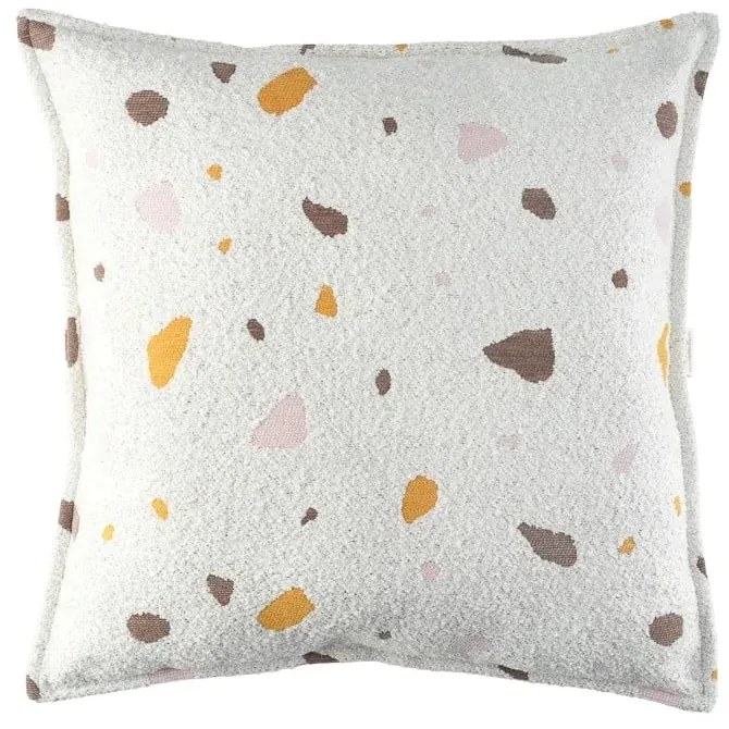 Кремава детска възглавница за диван от букле и шенила Terrazzo Block – Wigiwama