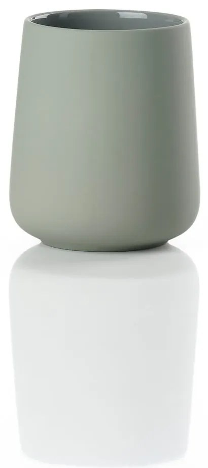 Зелена керамична чаша за четки за зъби Nova One - Zone