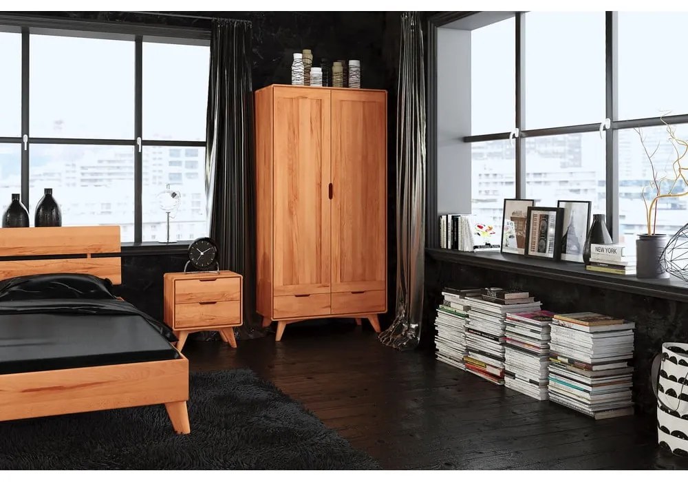 Гардероб от букова дървесина 90x180 cm Greg - The Beds