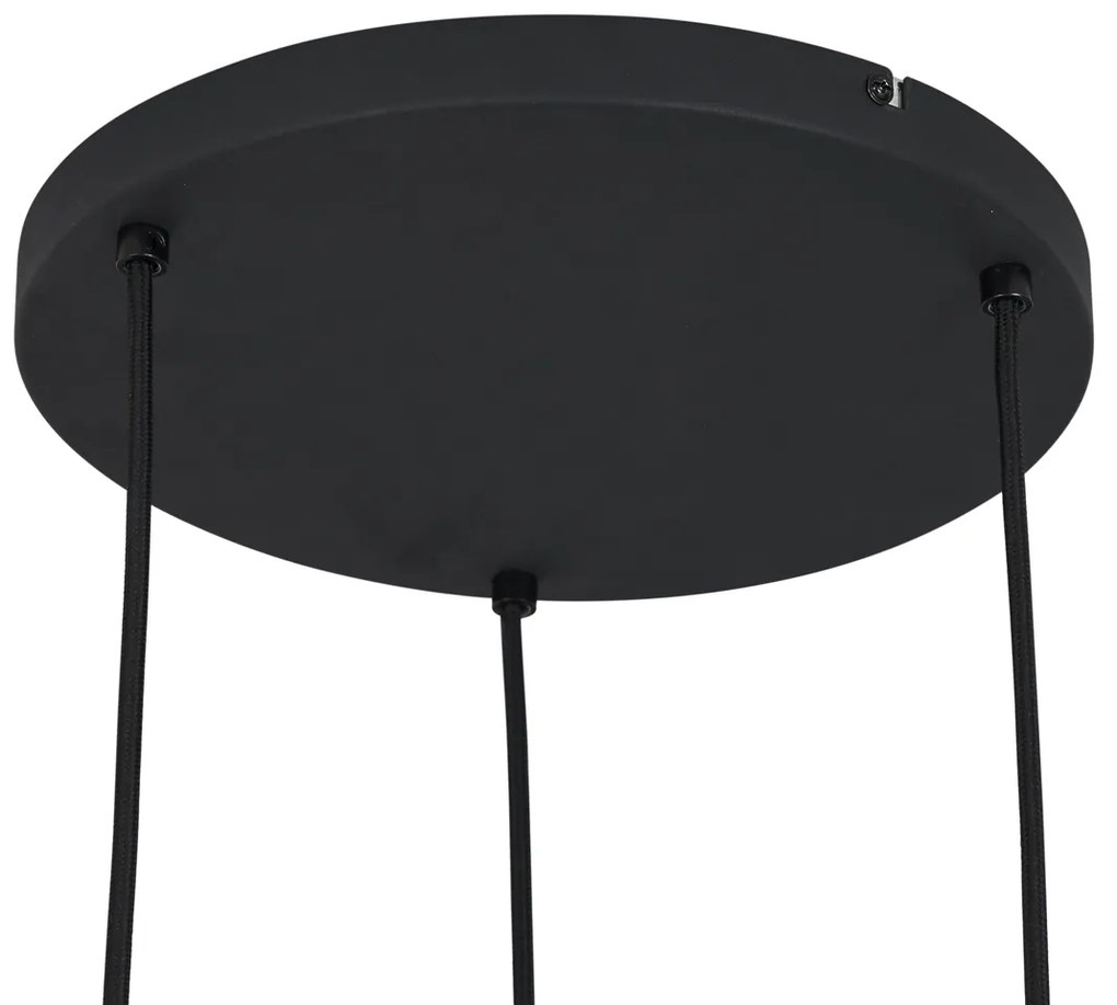 Модерен висящa лампa черен с димно стъкло 3 светлини - Sheena