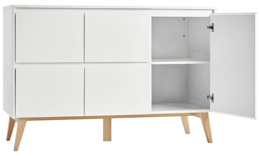 Бял детски скрин , 148 x 92 cm Swing - Pinio