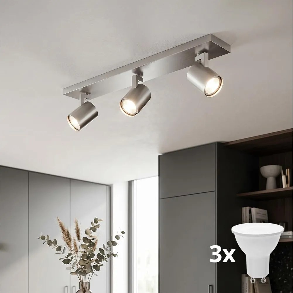 Philips 53093/48/12 - LED точково осветително тяло RUNNER матов хром 3xGU10/20W/230V