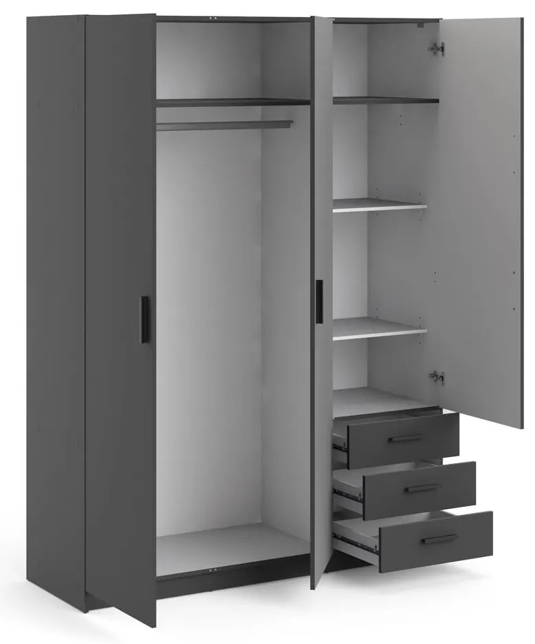 Тъмносив гардероб 147x200 cm Sprint – Tvilum