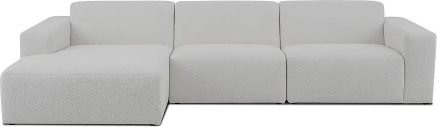 Бял ъглов диван от букле (ляв ъгъл) Roxy – Scandic