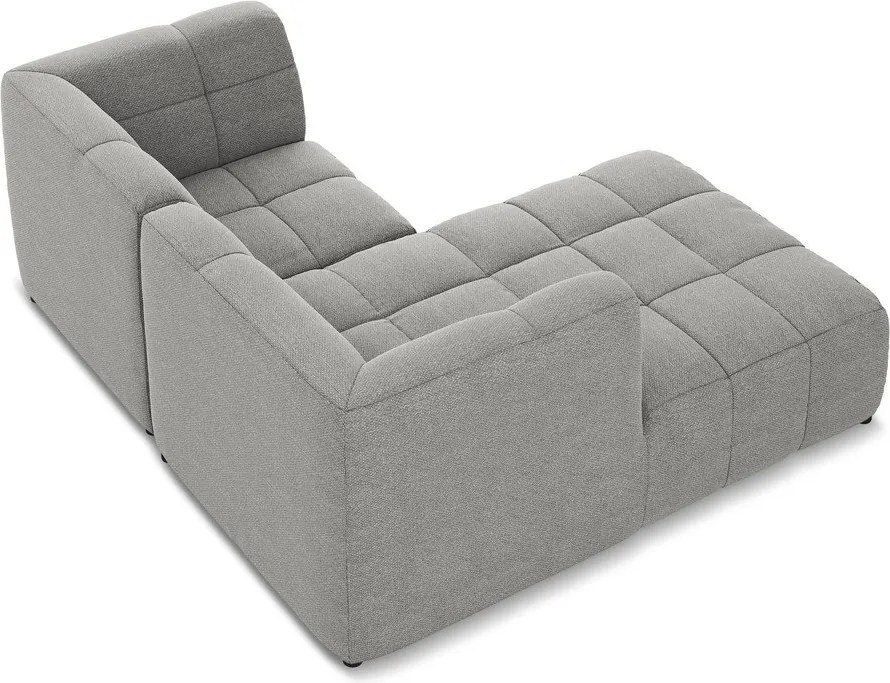 Сив ъглов диван от прежда с примки от букле (ляв ъгъл) Aloha – Makamii