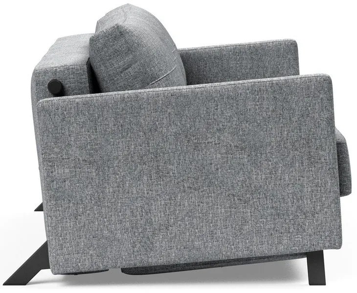 Сив разтегателен диван с подлакътници Twist Granite, 100 x 154 cm Cubed - Innovation