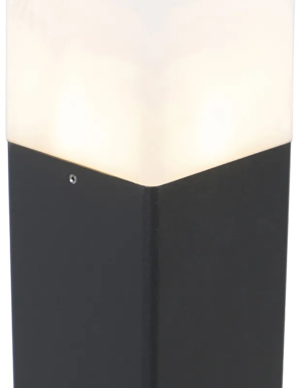 Външна лампа за забиване в земята черна с опалово стъкло 50 см с шип за земята и кабелен кабел - Denmark