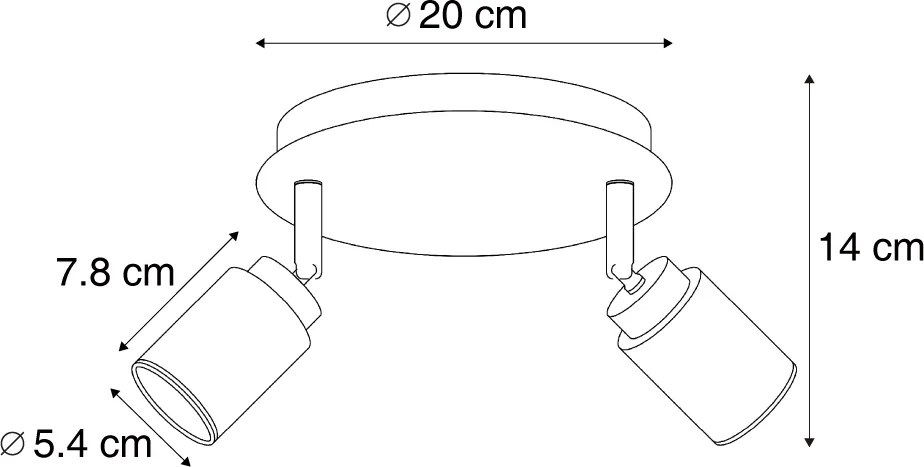 Модерен спот за баня бежов 2 светлини IP44 - Ducha