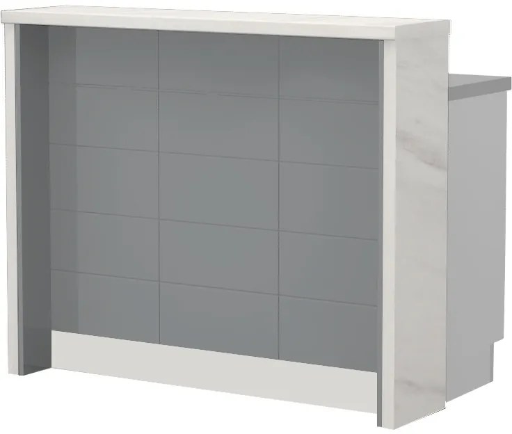 Островна кухненска пейка Hudson-Length: 120 cm.-Gray-White Marble
