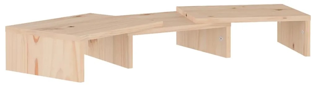 813934 vidaXL Поставка за монитор, 60x24x10,5 см, бор масив
