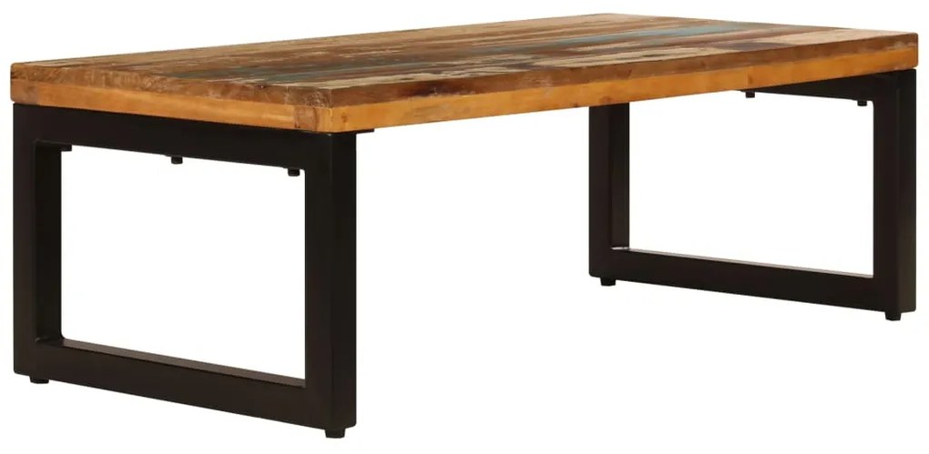 247338 vidaXL Маса за кафе, 100x50x35 см, регенерирано дърво масив и стомана