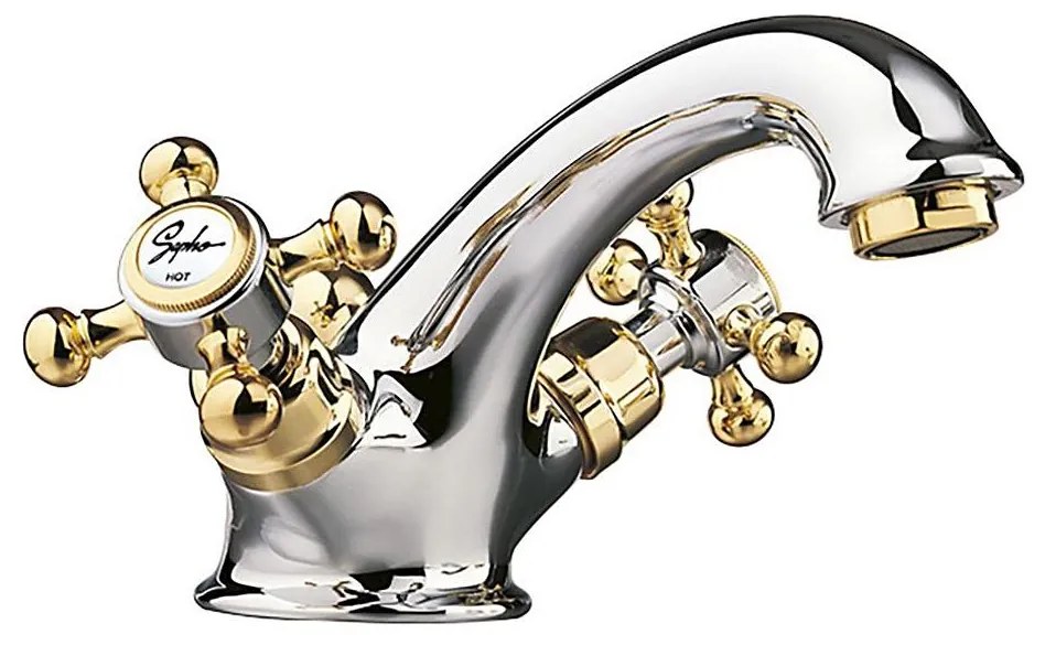 Sapho - Смесител за умивалник с изпразнител ANTEA златен