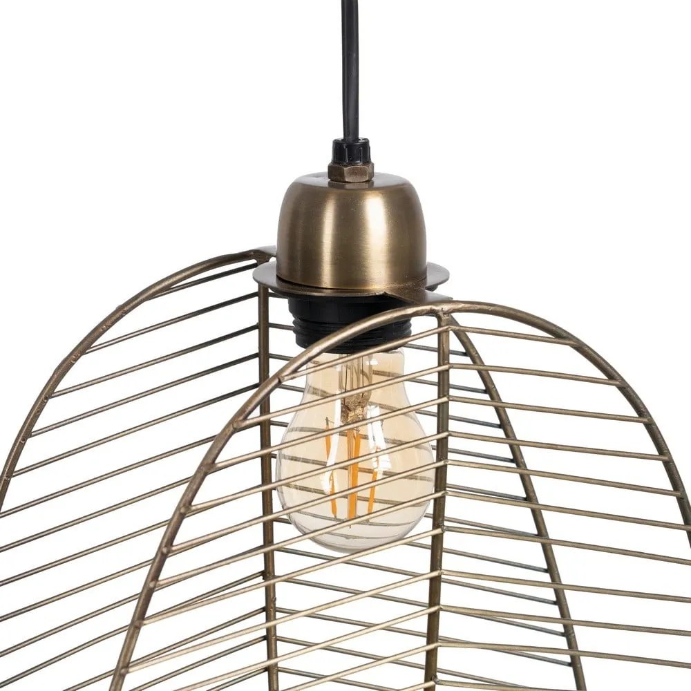 Висящо осветително тяло в златист цвят с метален абажур – Ixia