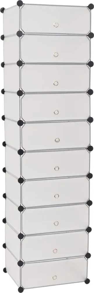 244919 vidaXL Сглобяем органайзер за обувки, 10 отделения, бял